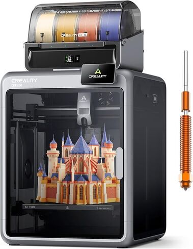 طابعة Creality K2 Pro Combo (A) ثلاثية الأبعاد، طباعة ملونة متعددة الألوان مع CFS، سرعة عالية 600 مم / ثانية، كاميرا AI مزدوجة، تسخين الغرفة النشط، التسوية التلقائية، حجم بناء كبير 300 × 300 × 300 مم in Kuwait