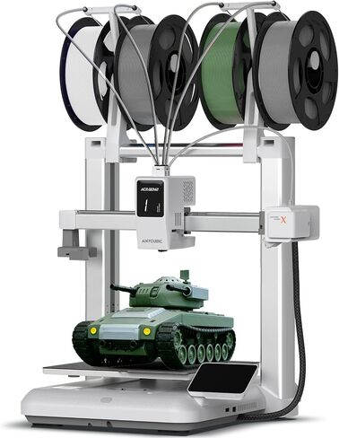 Anycubic Kobra X Multicolor 3D Printer, 2X Faster & Easy One-Click Printing, 600mm/s High Speed 3D Printers for Beginners & Kids, 4-Color Built-in, 260x260x260m³, Easy to Use FDM 3D Printer in Kuwait