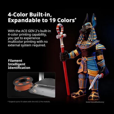 Anycubic Kobra X Multicolor 3D Printer, 2X Faster & Easy One-Click Printing, 600mm/s High Speed 3D Printers for Beginners & Kids, 4-Color Built-in, 260x260x260m³, Easy to Use FDM 3D Printer in Kuwait
