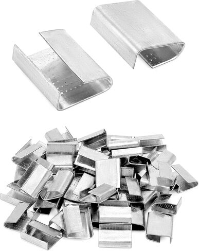 QWORK Strapping Open Seal, 500 Pcs Banding Clip Gripper Strap Clip for 3/4" Width Strap in Kuwait