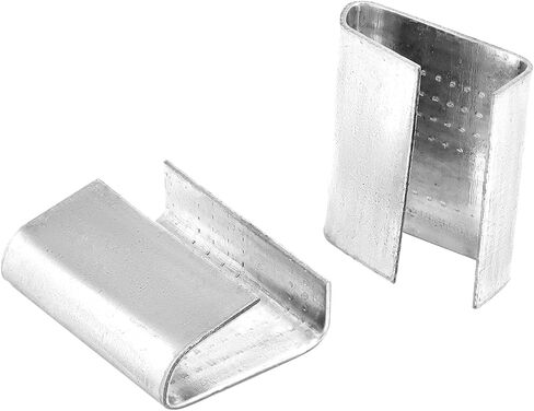 QWORK Strapping Open Seal, 500 Pcs Banding Clip Gripper Strap Clip for 3/4" Width Strap in Kuwait