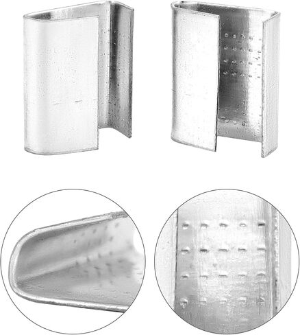QWORK Strapping Open Seal, 500 Pcs Banding Clip Gripper Strap Clip for 3/4" Width Strap in Kuwait