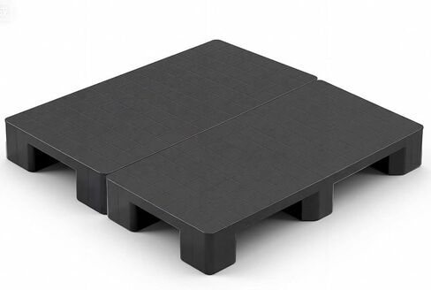 VEVOR Plastic Pallet for Basement Storage, Lightweight Waterproof Floor Storage Pad for Indoor Outdoor Supermarket Warehouse, Support up to 2205 lbs, 39.4" x 19.7" x 5.4", Black, 1PC in Kuwait