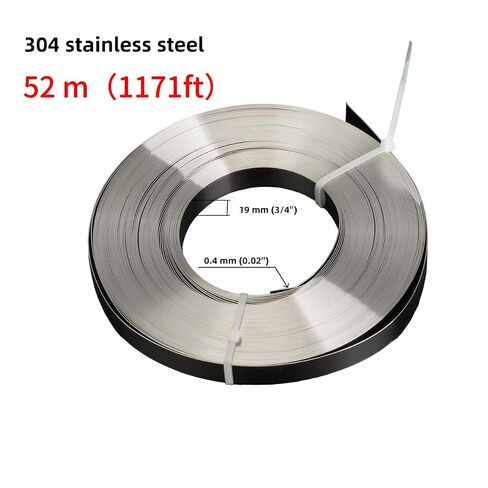 171 ft 304 Stainless Steel Strapping Coil Band, 3/4 in x 0.02 in (Thick), Cut-Resistance Anti-Corrosive, Heavy Duty Strapping, Smooth and Flexible in Kuwait