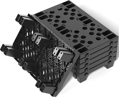 KJE 6 Pack Plastic Pallets, Lightweight Nestable Moisture-Proof Floor Pallets, Ventilated Grid Plastic pallets for Basement Storage and Warehouse Use (19.7" x 11.8" x 3.9") in Kuwait
