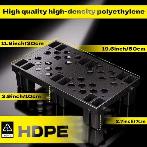 KJE 6 Pack Plastic Pallets, Lightweight Nestable Moisture-Proof Floor Pallets, Ventilated Grid Plastic pallets for Basement Storage and Warehouse Use (19.7" x 11.8" x 3.9") in Kuwait