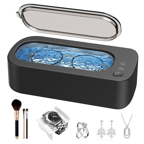 Ultrasonic Jewelry Cleaner Machine: 48KHz Ultra Sonic Cleaner for Jewelry,Eyeglass,Rings,Watch Band,Dentures,with Dual Cleaning Modes,350ML 304 Stainless Steel Tank,Gift for Wife,Mom,Daughter in Kuwait