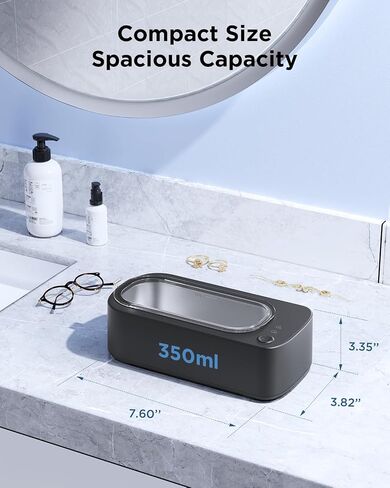 Ultrasonic Jewelry Cleaner Machine: 48KHz Ultra Sonic Cleaner for Jewelry,Eyeglass,Rings,Watch Band,Dentures,with Dual Cleaning Modes,350ML 304 Stainless Steel Tank,Gift for Wife,Mom,Daughter in Kuwait