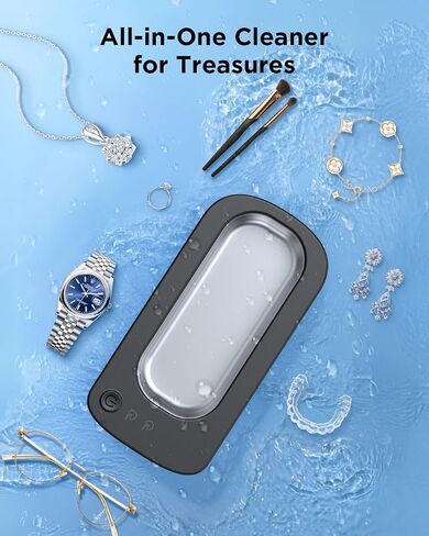 Ultrasonic Jewelry Cleaner Machine: 48KHz Ultra Sonic Cleaner for Jewelry,Eyeglass,Rings,Watch Band,Dentures,with Dual Cleaning Modes,350ML 304 Stainless Steel Tank,Gift for Wife,Mom,Daughter in Kuwait
