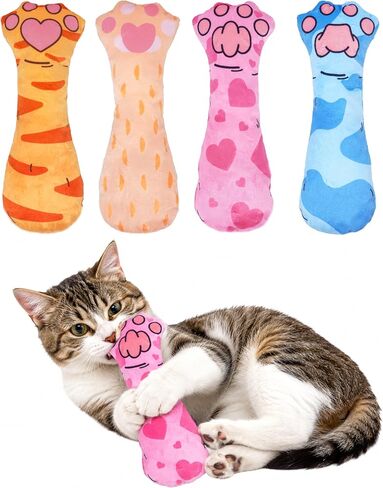 Pet Show 8 عبوة ألعاب كيكر مع ألعاب صوتية Catnip Crinkle للقطط الداخلية الملونة محشو بالمخلب الطبيعي Toys Toys Natural Interaction Kitty in Kuwait