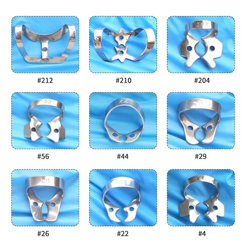 12Pcs Rubber Dam Endodontic Kit with Ainsworth Frame Clamps,Forceps,Stainless Steel Dental Instruments for Dental Students in Saudi Arabia