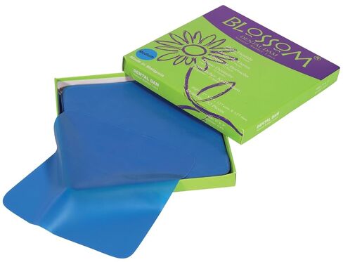 Blossom Dam, Latex Powder-Free, Unscented, Blue, Medium, 5" x 5" Size, 127 mm x 127mm, Pack of 52 in Saudi Arabia