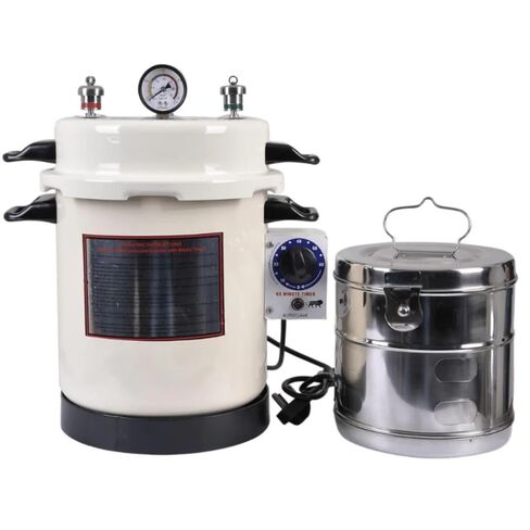 DOZIA 13 Litre Electric Autoclave Sterilizer with Timer | White Epoxy Coated Body | Includes 8x8 Stainless Steel Sterilization Drum in Kuwait
