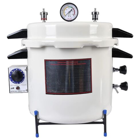 DOZIA 23 Litre Electric Autoclave Sterilizer with Timer | White Epoxy Powder Coated Body | Copper Heating Element | Medical, Dental & Laboratory Steam Sterilizer in Kuwait