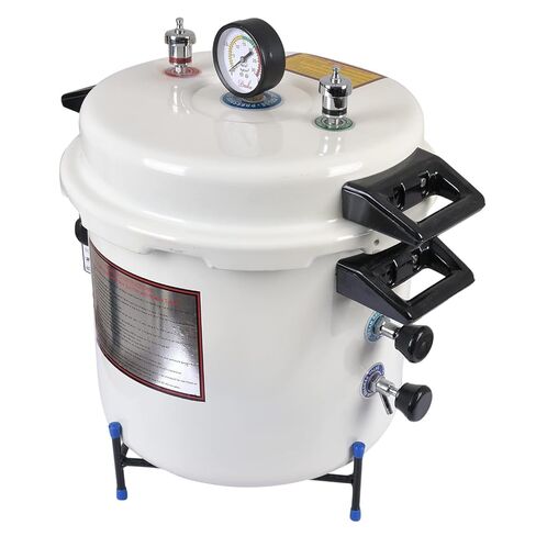 DOZIA 23 Litre Electric Autoclave Sterilizer with Timer | White Epoxy Powder Coated Body | Copper Heating Element | Medical, Dental & Laboratory Steam Sterilizer in Kuwait