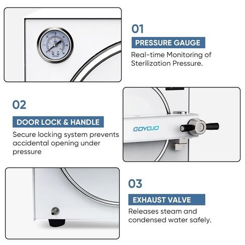 18L Autoclave Sterilizer – Tabletop Class N High Pressure Steam Sterilizer Autoclave Machine with Digital Control, Fast Cycle & Secure Door Lock – for Tattoo, Dental, Beauty Salon & Lab in Kuwait