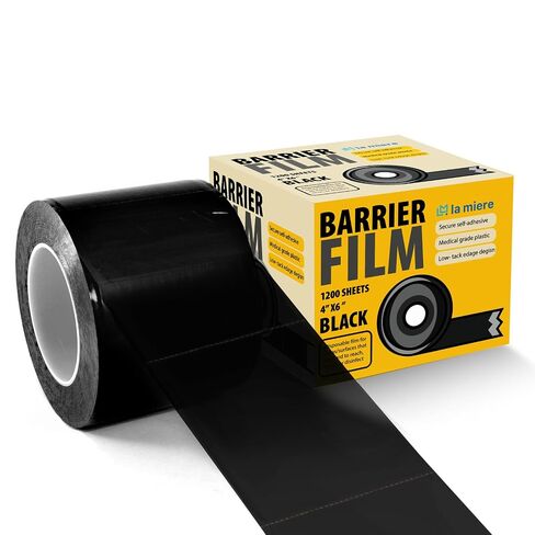 LA MIERE Black Dental Barrier Film Roll 4"×6" – One-Sided Adhesive with Finger Lift Edge, Easy Peel No Residue, 1200 Perforated Sheets for Dental Tattoo in Saudi Arabia