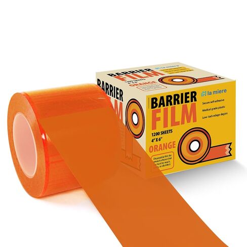 LA MIERE Pink Dental Barrier Film Roll 4"×6" – One-Sided Adhesive with Finger Lift Edge, Easy Peel No Residue, 1200 Perforated Sheets for Dental Tattoo in Saudi Arabia