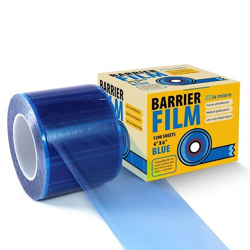 LA MIERE Pink Dental Barrier Film Roll 4"×6" – One-Sided Adhesive with Finger Lift Edge, Easy Peel No Residue, 1200 Perforated Sheets for Dental Tattoo in Saudi Arabia