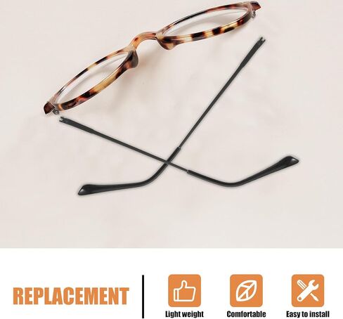 1 Pair 1mm Double-Tooth Metal Eyeglass Temple Arms Replacement for Eyeglasses Repair in Kuwait