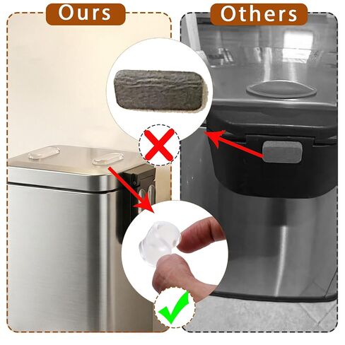 12 Pack Transparent Wall Protector Behind Trash Can, Adhesive Trash Can Wall Guard Bumpers, Silicone No Drill Scuff Guard to Protect Wall, Applicable to Round & Square Cans for Kitchen Bathroom Office in Kuwait