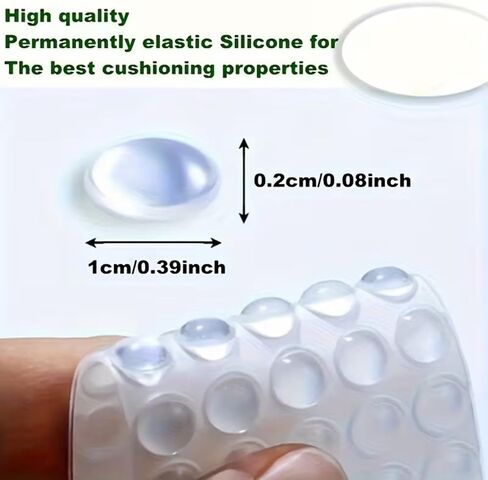 100Pcs Clear Cabinet Door Bumpers - 10mm Self-Adhesive Silicone Bumper Pads, Sound Dampening Rubber Feet Dots for Kitchen Drawers, Glass Tops, Cutting Boards, Doors, Picture Frames in Kuwait