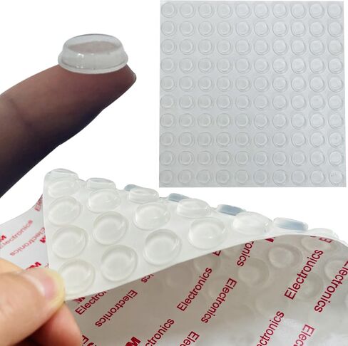 Cabinet Door Bumper Rubber Bumpers Clear Self Adhesive Stoppers Cupboard Door Drawer Furniture Wall Bumpers Dots Soft Close Pads Glass Tops Cutting Boards Picture Frames 1/2" (200pcs(1/2" Diameter)) in Kuwait