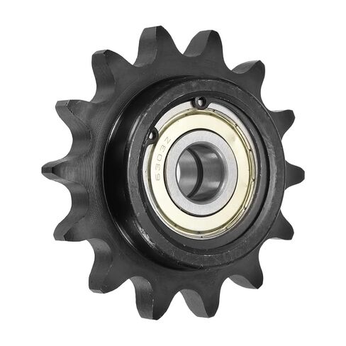 uxcell #60 Roller Chain Idler Sprocket, Type C 17mm Bore 3/4" Pitch 14 Tooth Tensioner with Double Bearing, Black Oxide Finished 1045 Steel for ANSI #60 (DIN/ISO 12A) Chains in Kuwait