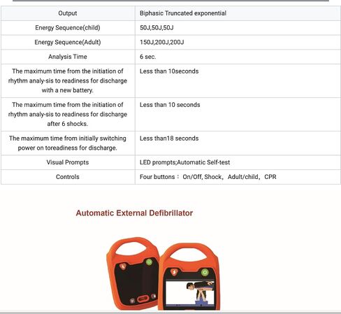 FILIXTRUE™ Automated External Defibrillator AED, Orange, Portable Emergency Device with Display Screen in Kuwait