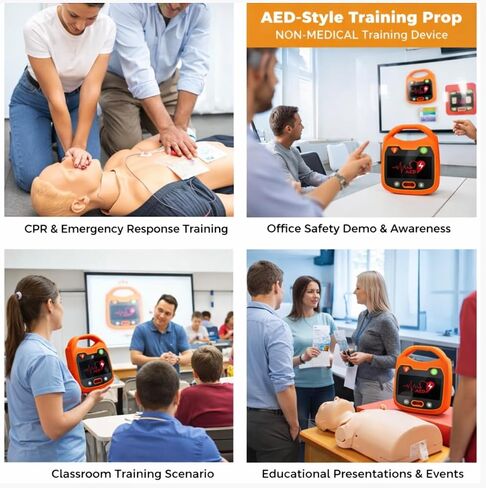 FILIXTRUE™ Automated External Defibrillator AED, Orange, Portable Emergency Device with Display Screen in Kuwait