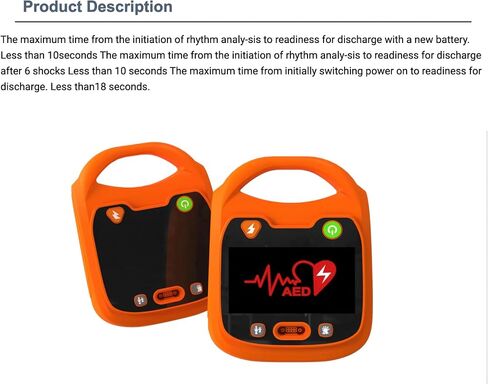 FILIXTRUE™ Automated External Defibrillator AED, Orange, Portable Emergency Device with Display Screen in Kuwait
