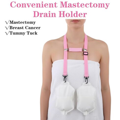 ElevateTech Shower Lanyard for Mastectomy Drain Holder, 4 Pcs Adjustable Surgical Drain Holder After Tummy Tuck, Breast Surgery, Abdominal Debridement JP Drainage Bulbs Mastectomy Recovery Supplies in Kuwait