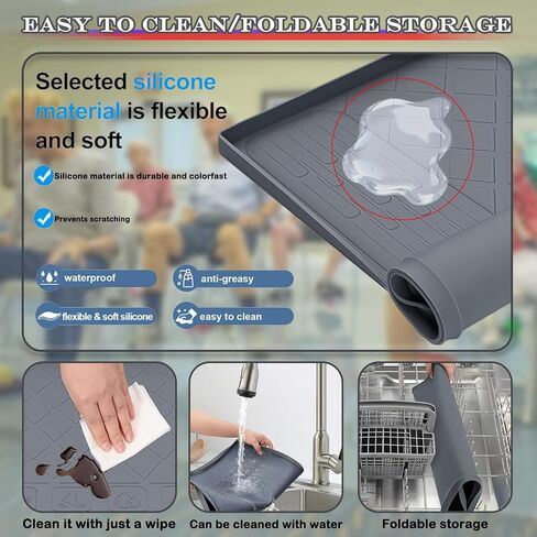Bedside Commodes Mat, 27''×27'' Bedside Toilet Floor Mat with Raised Edge, Silicone Non-Slip Protective Mat for Under Commode Chair, Toilet Pad Waterproof Floor Protector for Floor Leak Protector in Kuwait