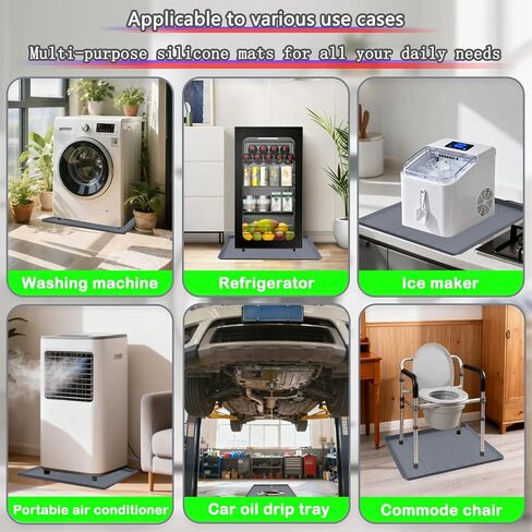 Bedside Commodes Mat, 27''×27'' Bedside Toilet Floor Mat with Raised Edge, Silicone Non-Slip Protective Mat for Under Commode Chair, Toilet Pad Waterproof Floor Protector for Floor Leak Protector in Kuwait