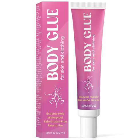 Body Glue for Clothes & Skin, Clear Body Adhesive, Strong Fashion Glue, Sweat Resistant, Water Wash Off For Dancers, Socks, Leotards, Bras, Wigs, Costumes, Hold All-Day 30 ML in Kuwait