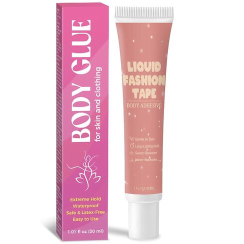 Body Adhesive for Clothing, Sweat Resistant & Long Lasting Body Glue for Clothes, Strong Hold for Dancers, Wigs, Bras, Stagewear & Costumes (30ml) in Kuwait