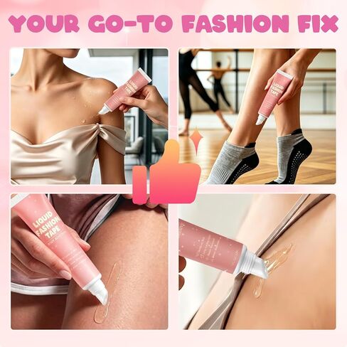 Body Adhesive for Clothing, Sweat Resistant & Long Lasting Body Glue for Clothes, Strong Hold for Dancers, Wigs, Bras, Stagewear & Costumes (30ml) in Kuwait