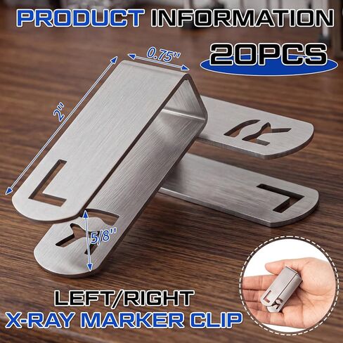 20 Pcs X-Ray Marker Clips Reversible Stainless Steel L/R X-Ray Film Radiograph Holder for Hospital Radiology Departments in Kuwait