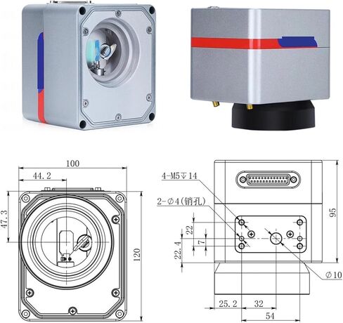 RC1001 RC1001-R Fiber Scanning Galvo Head Set 10.6um &1064nm & 355nm 10mm Galvanometer Scanner with Power Supply(RC1001-R,355nm) in Kuwait