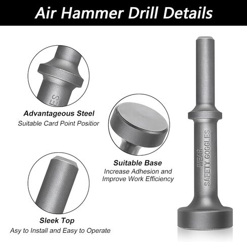 Othmro Smoothing Air Hammer Bits, 31982 Chrome Molybdenum Steel Pneumatic Chisel, 4" Air Hammer Attachments to Remove Rusted Bolts, Nuts Automotive Suspension Parts, Heavy Duty Metalwork in Kuwait