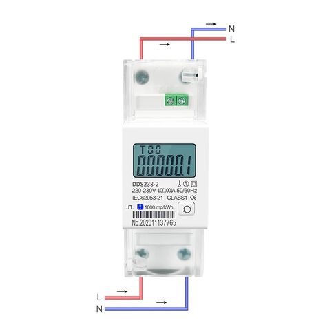 100A Bidirectional Single Phase kWh Meter, 230V DIN Rail, Import/Export in Kuwait