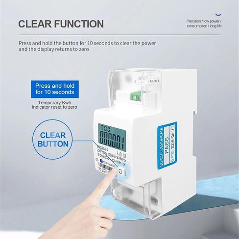 100A Bidirectional Single Phase kWh Meter, 230V DIN Rail, Import/Export in Kuwait