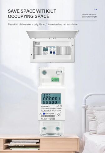 100A Bidirectional Single Phase kWh Meter, 230V DIN Rail, Import/Export in Kuwait
