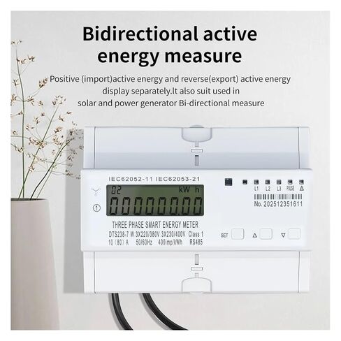 DTS238-7W Three Phase DIN Rail kWh Meter, 10(80) A 230/400V LCD RS485 in Kuwait