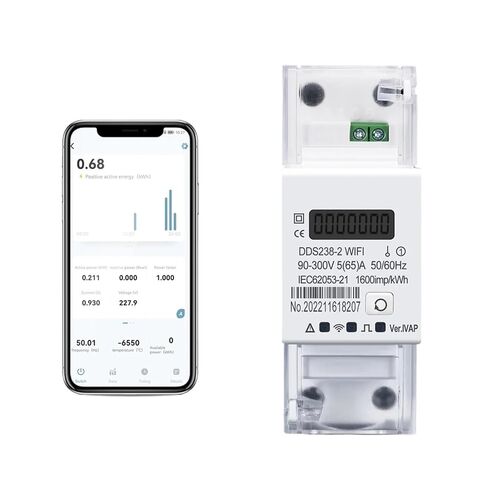 1P+N 65A Tuya WiFi Bi-Directional Energy Meter, Solar PV kWh Monitor in Kuwait