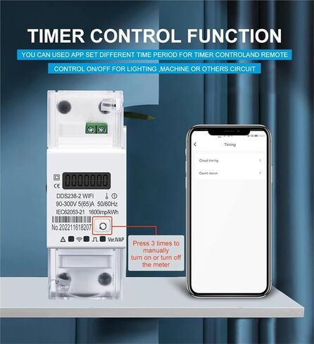 1P+N 65A Tuya WiFi Bi-Directional Energy Meter, Solar PV kWh Monitor in Kuwait