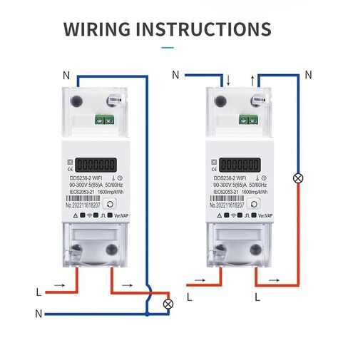1P+N 65A Tuya WiFi Bi-Directional Energy Meter, Solar PV kWh Monitor in Kuwait
