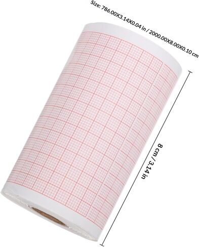 لفة ورق تخطيط كهربية القلب الفارغة من Balacoo مقاس 80 مم × 20 مترًا لآلات تخطيط القلب Se-3/300 وR3، ورقة بديلة لمراقبة القلب الدقيقة في الاستخدام السريري والمستشفيات in Kuwait
