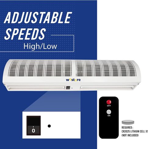 ستارة هواء Wostore مقاس 36 بوصة للمداخل - تمنع الذباب والحشرات والحرارة | سرعتان 1357 CFM، مفتاح باب عن بعد ومغناطيسي، معتمد من CE، تجاري ومنزلي، 110 فولت in Kuwait