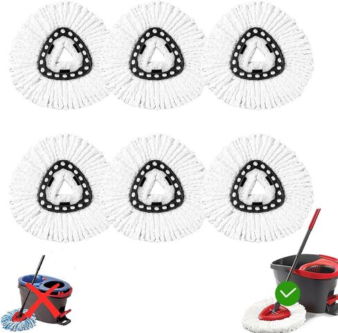 4 Pack Mop Head Replacement Compatible with O Cedar Triangle Swivel Mops,Spin Mop Replacement Head 100% Microfiber,Deep Cleaning,EPSUNORISE Compatible with O Cedar Mops(White) in Kuwait